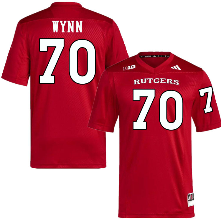 Rutgers Scarlet Knights #70 N-Kye Wynn College Football Jerseys Stitched-Scarlet